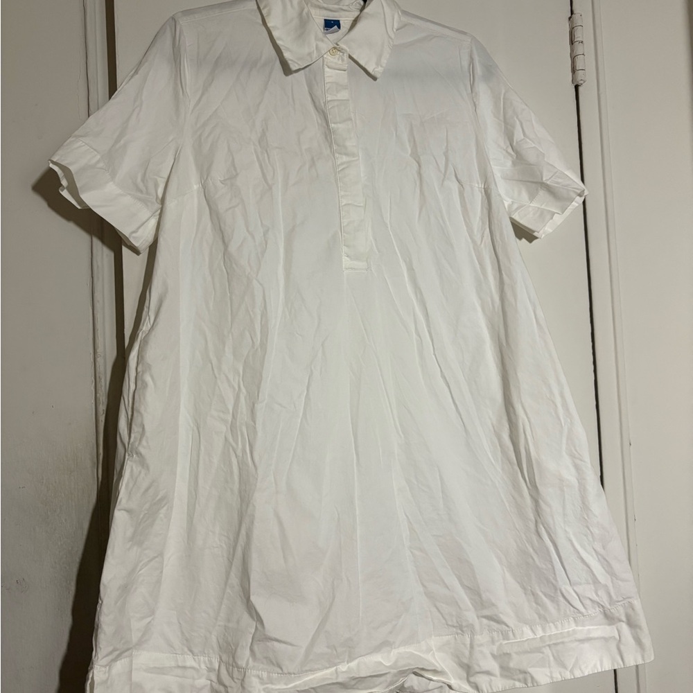 Old Navy White Casual Button Down Dress